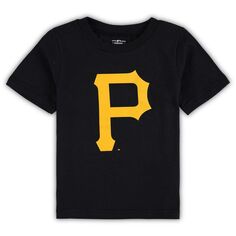 Черная футболка для малышей с основным логотипом команды Pittsburgh Pirates Team Crew Outerstuff
