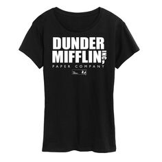 Женская футболка с логотипом The Office Dunder Mifflin Licensed Character, черный