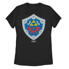 Детская футболка с логотипом Nintendo Legend Of Zelda Link&apos;s Awakening Hylian Shield Licensed Character, черный