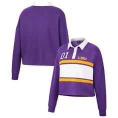 Женская рубашка по регби с длинным рукавом Colosseum Purple LSU Tigers I Love My Job Colosseum
