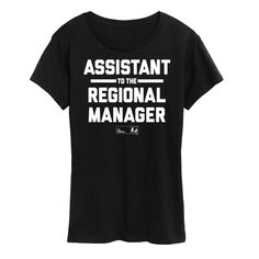 Женская футболка с рисунком «Офис-помощник регионального менеджера» Licensed Character, черный