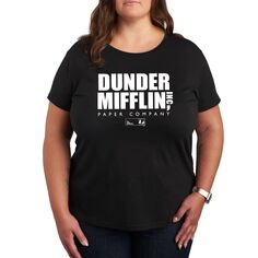 Детская футболка больших размеров The Office с логотипом Dunder Mifflin Licensed Character, черный