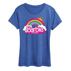 Радужная футболка с логотипом Barbie The Movie для юниоров. Футболка с короткими рукавами и графическим рисунком. Licensed Character, синий