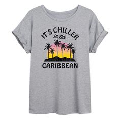 Юниорская футболка Chiller In The Caribbean большого размера с рисунком Licensed Character