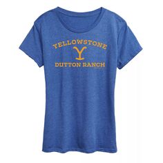 Женская футболка с логотипом Yellowstone Y Dutton Ranch Licensed Character, синий