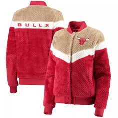Женская куртка G-III 4Her от Carl Banks красно-кремовая с застежкой из шерпы Chicago Bulls Riot Squad G-III