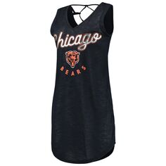 Женское закрытое платье G-III 4Her by Carl Banks Navy Chicago Bears Game Time для плавания с v-образным вырезом G-III