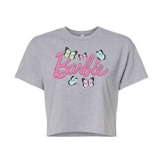 Укороченная футболка с логотипом Barbie для подростков Licensed Character, серый