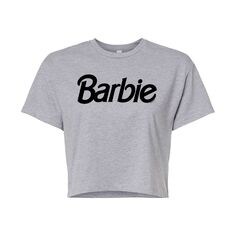 Черная укороченная футболка с логотипом Barbie для юниоров Licensed Character, серый