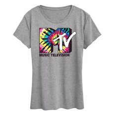 Женская футболка с графическим логотипом MTV Tie Dye Licensed Character, серый