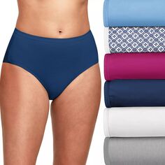 Женские трусики Hanes Ultimate, набор из 6 дышащих хлопковых трусиков 40H6CC Hanes