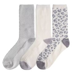 Женские носки Cuddl Duds, комплект из 3 плюшевых наполнителей* средней плотности с животным принтом и в рубчик Cuddl Duds, черный