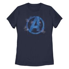 Детская футболка с графическим логотипом Marvel Avengers, окрашенным в виде аэрозольной краски Licensed Character, темно-синий