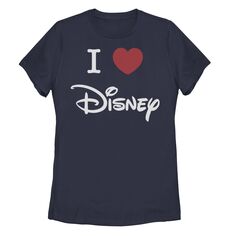 Детская футболка с логотипом Disney I Love Disney Heart Licensed Character, темно-синий