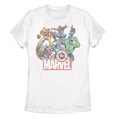 Детская футболка с рисунком комиксов Marvel Avengers Team в стиле ретро Licensed Character
