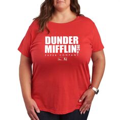 Детская футболка больших размеров The Office с логотипом Dunder Mifflin Licensed Character, красный