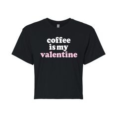 Укороченная футболка ко Дню святого Валентина для юниоров с надписью «Coffee Is My Valentine» Licensed Character