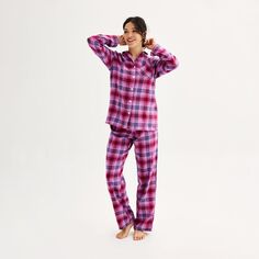 Petite Sonoma Goods For Life Фланелевая пижамная рубашка и пижамные штаны Комплект для сна Sonoma Goods For Life