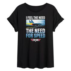 Оверсайз-футболка с графическим рисунком Top Gun для юниоров Need Speed Licensed Character