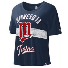 Женский укороченный топ темно-синего цвета Minnesota Twins Cooperstown Collection Record Setter Starter