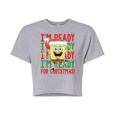 Рождественская укороченная футболка с изображением Губки Боба Квадратных Штанов для юниоров Licensed Character