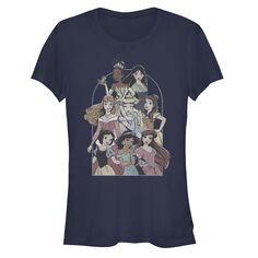 Классическая приталенная футболка Disney&apos;s Juniors Disney Princess Group с окном и портретом принцессы Licensed Character