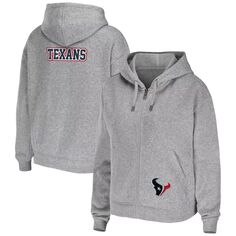 Женская одежда WEAR by Erin Andrews Серая толстовка с молнией во всю длину Houston Texans Team Heathered Unbranded