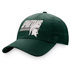 Мужская регулируемая шляпа Top of the World зеленая, штат Мичиган, Spartans Slice