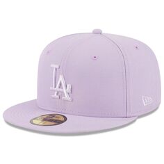 Мужская облегающая шляпа New Era Lavender Los Angeles Dodgers 2023 весеннего цвета базового цвета 59FIFTY