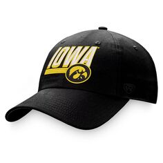 Мужская регулируемая шляпа Top of the World черная Iowa Hawkeyes Slice