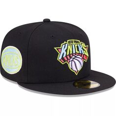 Мужская приталенная кепка New Era Black New York Knicks Color Pack 59FIFTY