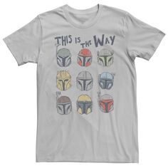 Мужская футболка со вставками Star Wars The Mandalorian The Way Helmets