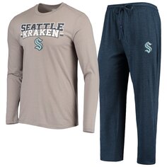 Пижамный комплект Concepts Sport Seattle Kraken, серый