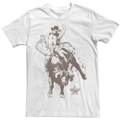 Мужская футболка с рисунком Professional Bull Riders Riding The Bull Licensed Character