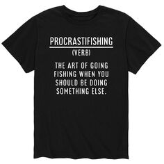 Мужская футболка с надписью Procrastifishing Definition Licensed Character