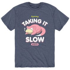 Мужская футболка Slowpoke с надписью «Taking It Slow» с изображением покемонов Licensed Character