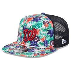 Мужская бейсболка New Era Washington Nationals с тропическим цветочным принтом для гольфиста Snapback