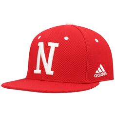 Мужская бейсбольная кепка adidas Scarlet Nebraska Huskers On-Field Team