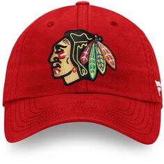 Мужская красная мужская регулируемая кепка с фирменным логотипом Chicago Blackhawks Core Primary Fanatics