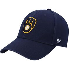 Мужская темно-синяя регулируемая кепка с логотипом Milwaukee Brewers Legend MVP &apos;47