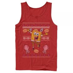 Мужская майка Nickelodeon SpongeBob SquarePants Медуза Ugly Christmas с рисунком