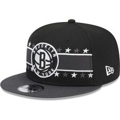 Мужская черная кепка New Era Brooklyn Nets с полосками звезд 9FIFTY Snapback