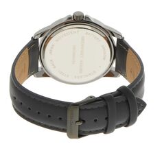 Мужские часы цвета бронзы с черным кожаным ремешком с бриллиантами - GBC0001GU Geoffrey Beene
