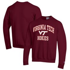 Мужской темно-бордовый пуловер Virginia Tech Hokies High Motor свитшот Champion