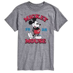 Винтажная футболка Big &amp; Tall Mickey Mouse 28 License, серый