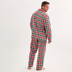 Пижамный комплект Big &amp; Tall Merry &amp; Bright в клетку с открытым низом и верхом Jammies For Your Families