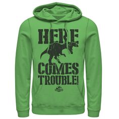 Мужской пуловер с капюшоном и рисунком «Парк Юрского периода Here Comes Trouble» Licensed Character