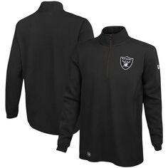 Мужская черная куртка Las Vegas Raiders Joint Authentic Overcome с молнией на четверть New Era