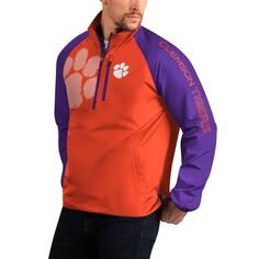 Мужская спортивная куртка Carl Banks оранжевого цвета Clemson Tigers Point Guard с молнией до половины длины реглан G-III