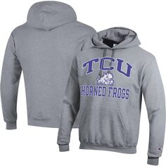 Мужской пуловер с капюшоном серого цвета TCU Horned Frogs High Motor Champion